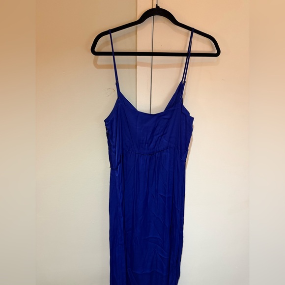 NWT Anthropologie Blue Spaghetti Strap Wrap Midi Dress - Picture 4 of 7